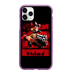 Чехол iPhone 11 Pro матовый Red Dead Redemption 2, цвет: 3D-фиолетовый