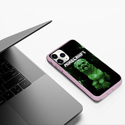 Чехол iPhone 11 Pro матовый CREEPER 3D MINECRAFT 3D Z, цвет: 3D-розовый — фото 2