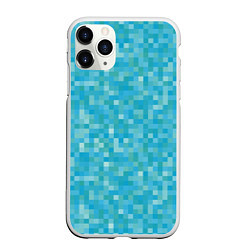 Чехол iPhone 11 Pro матовый Бирюзовая пиксель абстракция