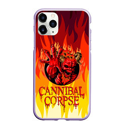 Чехол iPhone 11 Pro матовый Cannibal Corpse Труп Канниба, цвет: 3D-светло-сиреневый