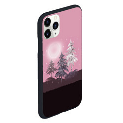 Чехол iPhone 11 Pro матовый Розовое сияние, цвет: 3D-черный — фото 2