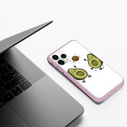 Чехол iPhone 11 Pro матовый Любимые авокадо, цвет: 3D-розовый — фото 2