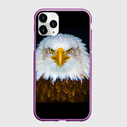 Чехол iPhone 11 Pro матовый Белоголовый орлан, цвет: 3D-фиолетовый