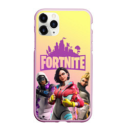 Чехол iPhone 11 Pro матовый Fortnite Squad, цвет: 3D-розовый