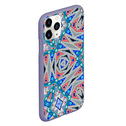 Чехол iPhone 11 Pro матовый Серо-синий абстрактный узор, цвет: 3D-серый — фото 2