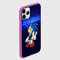 Чехол iPhone 11 Pro матовый SONIK СУПЕР СОНИК, цвет: 3D-фиолетовый — фото 2