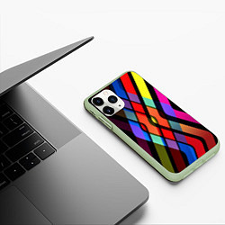 Чехол iPhone 11 Pro матовый Пересечение, цвет: 3D-салатовый — фото 2