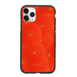 Чехол iPhone 11 Pro матовый ЗОЛОТЫЕ ХРИЗАНТЕМЫ ПАТТЕРН, цвет: 3D-черный
