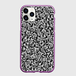 Чехол iPhone 11 Pro матовый Genshin impact elements, цвет: 3D-фиолетовый