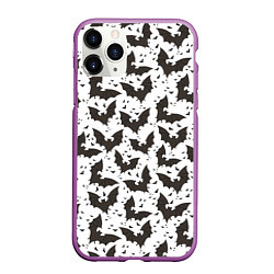 Чехол iPhone 11 Pro матовый Летучие мыши, цвет: 3D-фиолетовый