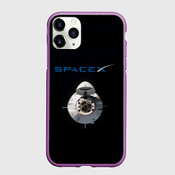 Чехол iPhone 11 Pro матовый SpaceX Dragon 2, цвет: 3D-фиолетовый