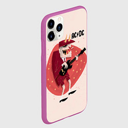 Чехол iPhone 11 Pro матовый Ангус Янг ACDC, цвет: 3D-фиолетовый — фото 2