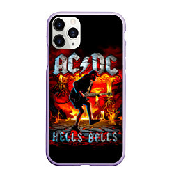 Чехол iPhone 11 Pro матовый ACDC HELLS BELLS, цвет: 3D-светло-сиреневый