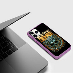 Чехол iPhone 11 Pro матовый Suicide Silence, цвет: 3D-фиолетовый — фото 2
