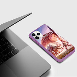Чехол iPhone 11 Pro матовый Элой Horizon Forbidden West DE, цвет: 3D-фиолетовый — фото 2