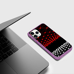 Чехол iPhone 11 Pro матовый Абстракция, цвет: 3D-фиолетовый — фото 2