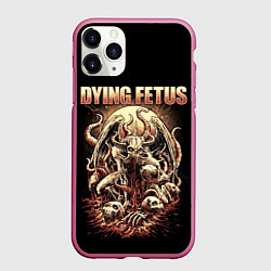 Чехол iPhone 11 Pro матовый Dying Fetus, цвет: 3D-малиновый
