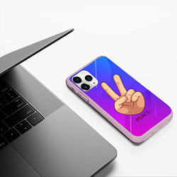 Чехол iPhone 11 Pro матовый ВСЕМ МИР PEACE Z, цвет: 3D-розовый — фото 2