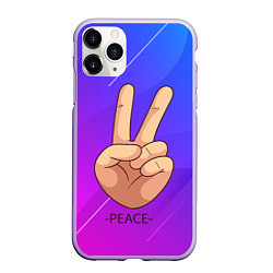 Чехол iPhone 11 Pro матовый ВСЕМ МИР PEACE Z, цвет: 3D-светло-сиреневый