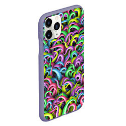 Чехол iPhone 11 Pro матовый Психоделические щупальца, цвет: 3D-серый — фото 2