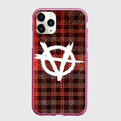 Чехол iPhone 11 Pro матовый Анархия Anarchy Z, цвет: 3D-малиновый