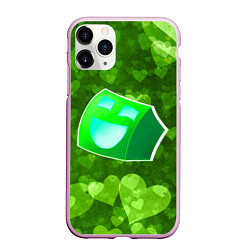 Чехол iPhone 11 Pro матовый Geometry Dash: Green Love Z, цвет: 3D-розовый