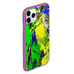 Чехол iPhone 11 Pro матовый Брызги красок Grunge Paints, цвет: 3D-фиолетовый — фото 2