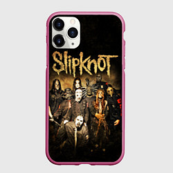 Чехол iPhone 11 Pro матовый Slipknot, цвет: 3D-малиновый