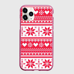 Чехол iPhone 11 Pro матовый Новогодний уют, цвет: 3D-малиновый