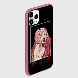 Чехол iPhone 11 Pro матовый Зеро ту ahegao франкс, цвет: 3D-малиновый — фото 2