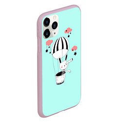 Чехол iPhone 11 Pro матовый Зайчик, цвет: 3D-розовый — фото 2