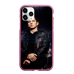 Чехол iPhone 11 Pro матовый Eminem Black, цвет: 3D-малиновый
