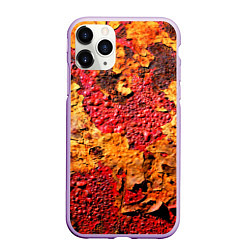 Чехол iPhone 11 Pro матовый Живопись коррозии металла, цвет: 3D-сиреневый