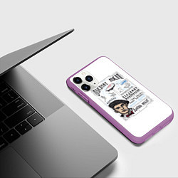 Чехол iPhone 11 Pro матовый Маяковский Высокие мысли, цвет: 3D-фиолетовый — фото 2