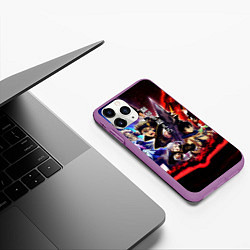 Чехол iPhone 11 Pro матовый Черный клевер герои и вселенная Аста Юно, цвет: 3D-фиолетовый — фото 2