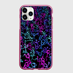 Чехол iPhone 11 Pro матовый Neon Rave Party, цвет: 3D-малиновый