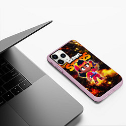 Чехол iPhone 11 Pro матовый Мэг Meg, Brawl Stars, цвет: 3D-розовый — фото 2