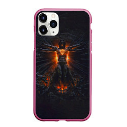 Чехол iPhone 11 Pro матовый Clayman - In Flames, цвет: 3D-малиновый