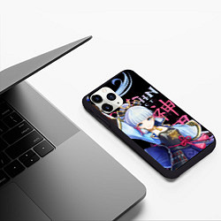 Чехол iPhone 11 Pro матовый Аяка Genshin Impact, цвет: 3D-черный — фото 2