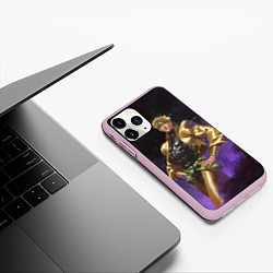 Чехол iPhone 11 Pro матовый Дио Брандо Космический из ДЖО джо, цвет: 3D-розовый — фото 2