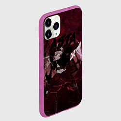 Чехол iPhone 11 Pro матовый Аста Черный клевер Red style, цвет: 3D-фиолетовый — фото 2