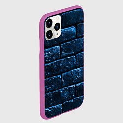 Чехол iPhone 11 Pro матовый Неоновая, кирпичная стена, цвет: 3D-фиолетовый — фото 2
