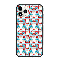 Чехол iPhone 11 Pro матовый Дедушки Морозы, цвет: 3D-черный
