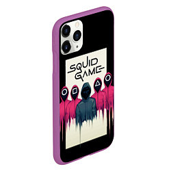 Чехол iPhone 11 Pro матовый Squid Game: Отряд стражей, цвет: 3D-фиолетовый — фото 2