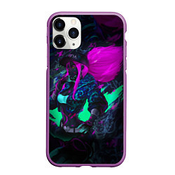 Чехол iPhone 11 Pro матовый KDA AKALI NEON АКАЛИ НЕОН LEAGUE OF LEGENDS, цвет: 3D-фиолетовый