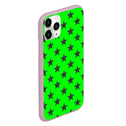 Чехол iPhone 11 Pro матовый Звездный фон зеленый, цвет: 3D-розовый — фото 2
