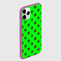 Чехол iPhone 11 Pro матовый Звездный фон зеленый, цвет: 3D-фиолетовый — фото 2