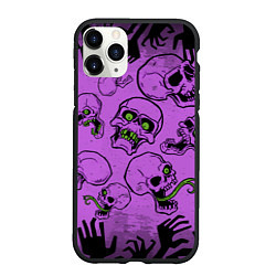 Чехол iPhone 11 Pro матовый Живые мертвецы Кладбище черепов, цвет: 3D-черный