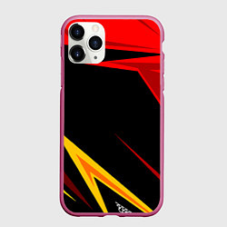 Чехол iPhone 11 Pro матовый Уникальные линии, цвет: 3D-малиновый