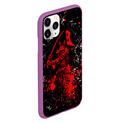 Чехол iPhone 11 Pro матовый Красный Японский Самурай Samurai, цвет: 3D-фиолетовый — фото 2